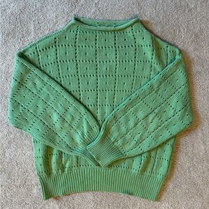 Misha & Puff Knit Windowpane Sweater in Cotton